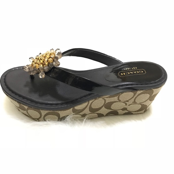 coach platform flip flops